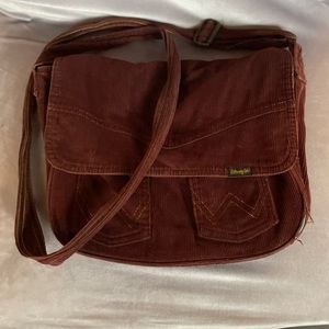 Wrangler brown corduroy purse bag